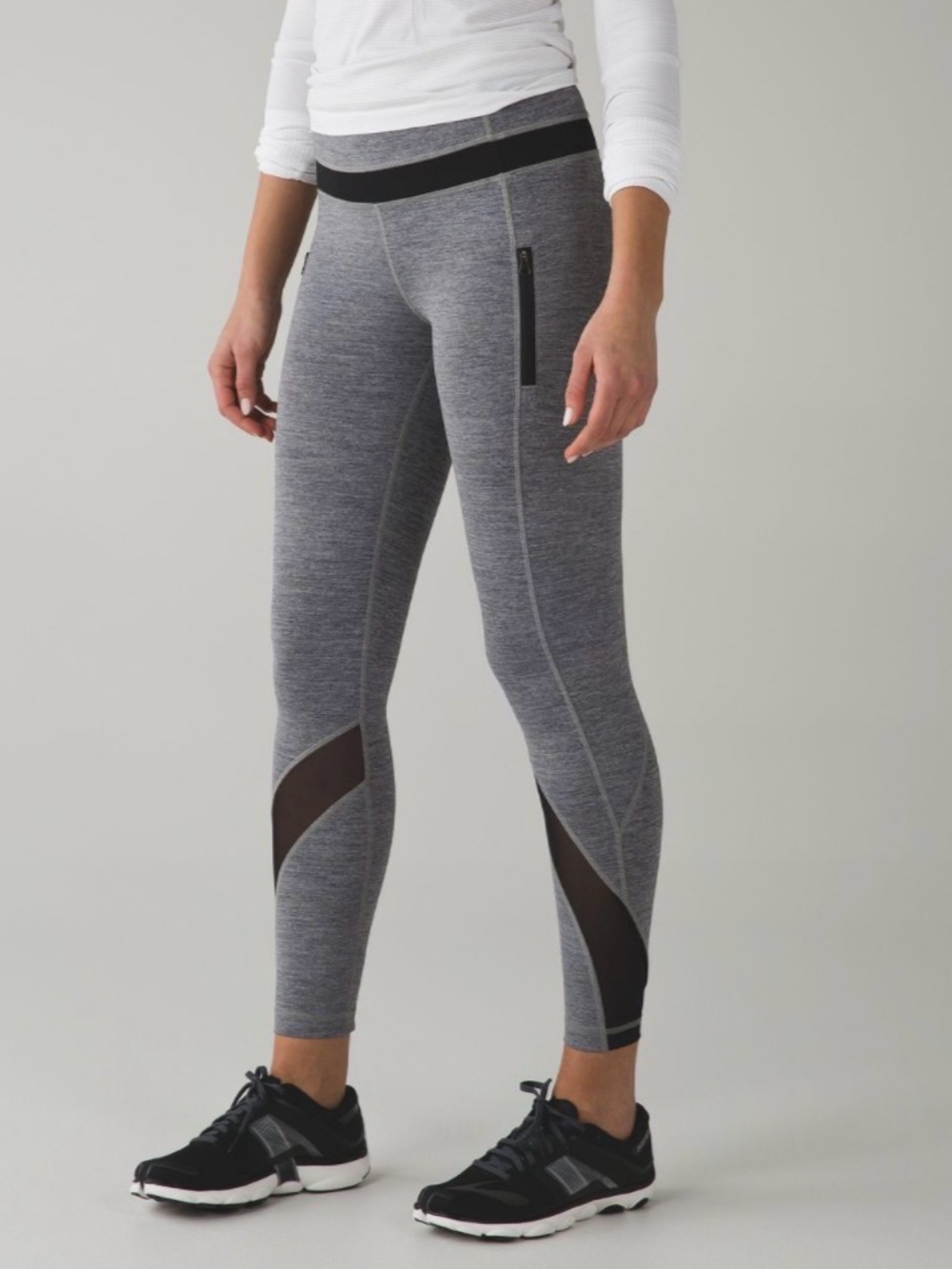 Lululemon Women’s Dark Slate Inspire Meshed Tight II Leggings‎ Size 12